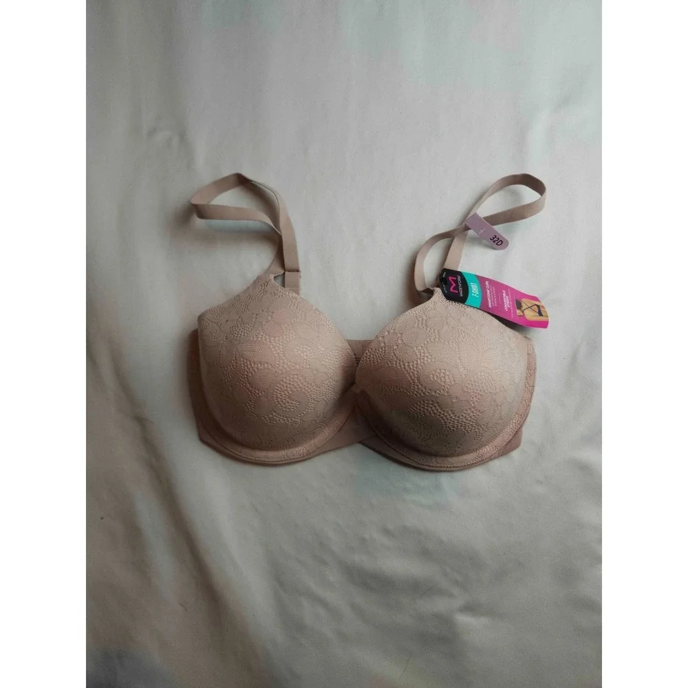 Maidenform DM7543 One Fab Fit Demi Bra Womens 32D Nude Knit Convertible Straps